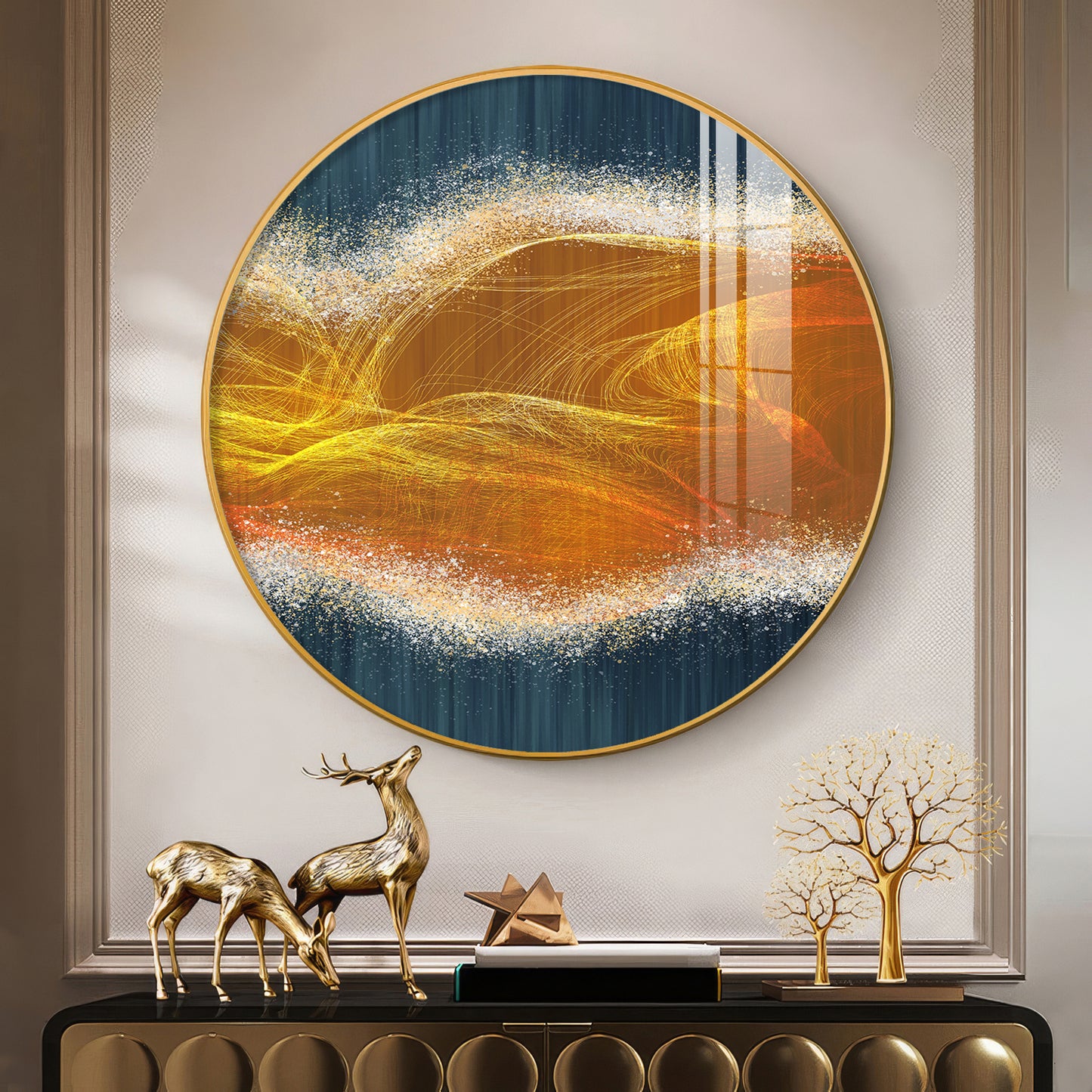 Waveform Whirl Premium Acrylic Round Wall Art