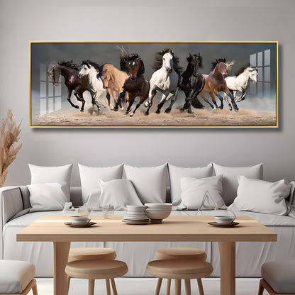 Running Horses Premium Acrylic Horizontal Wall Art