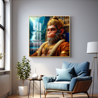 Legendary Hanuman Premium Acrylic Square Wall Art