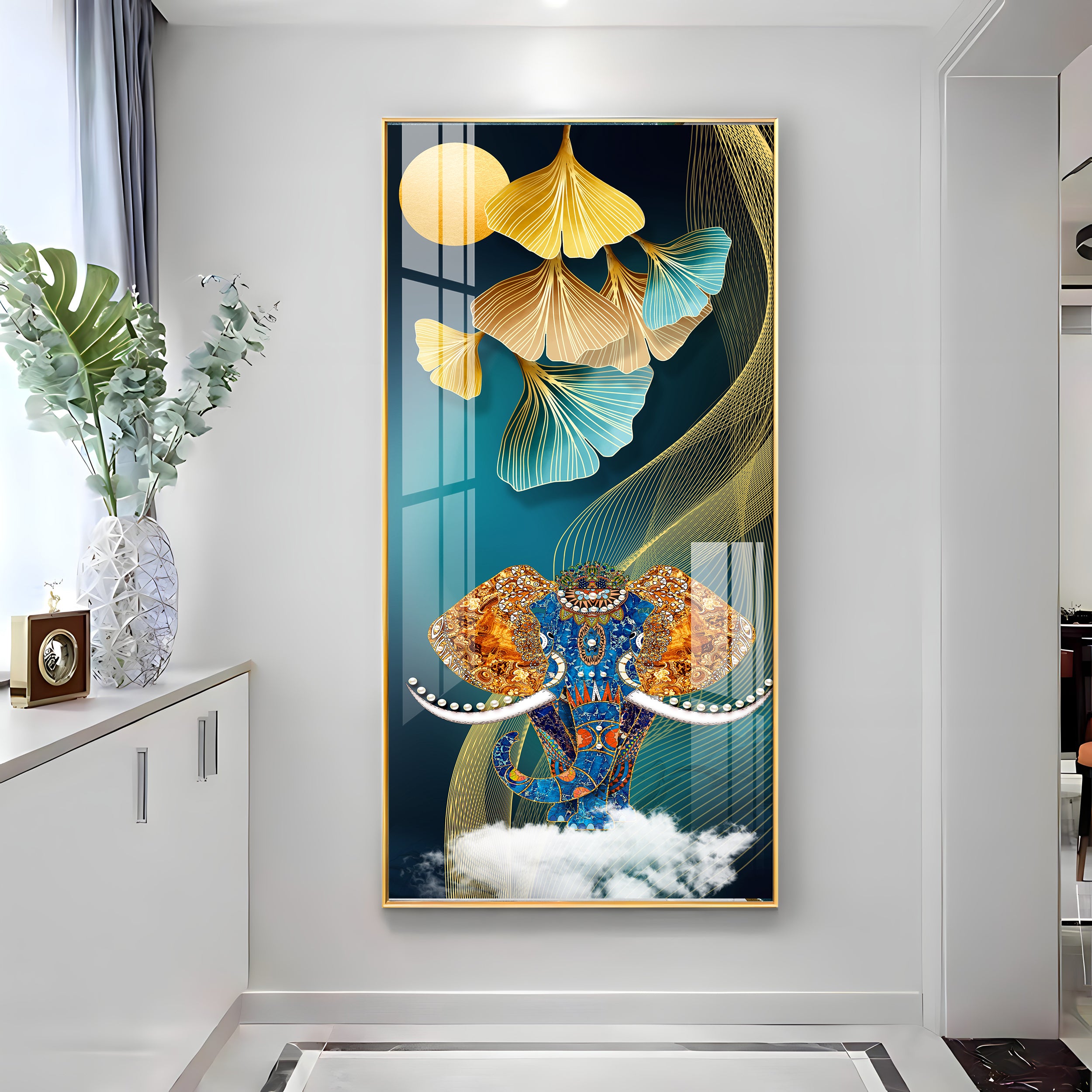 Jeweled Elephant Premium Acrylic Vertical Wall Art