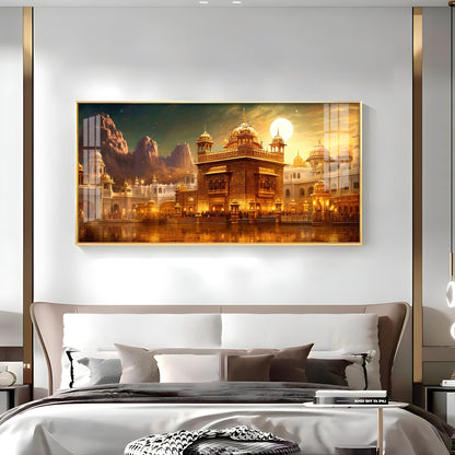 Golden Temple Premium Acrylic Horizontal Wall Art