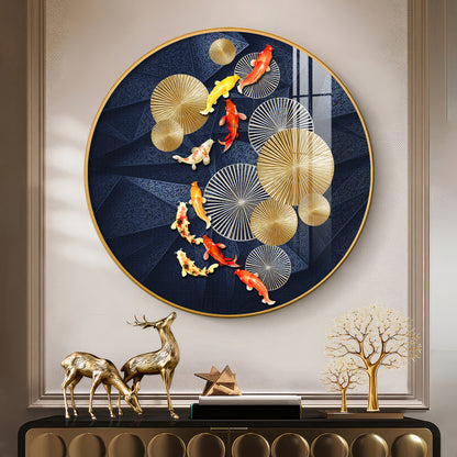 Goldfish Emblem Premium Acrylic Round Wall Art