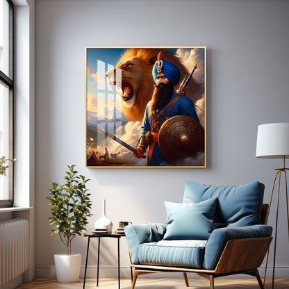 Turban Warrior Premium Acrylic Square Wall Art