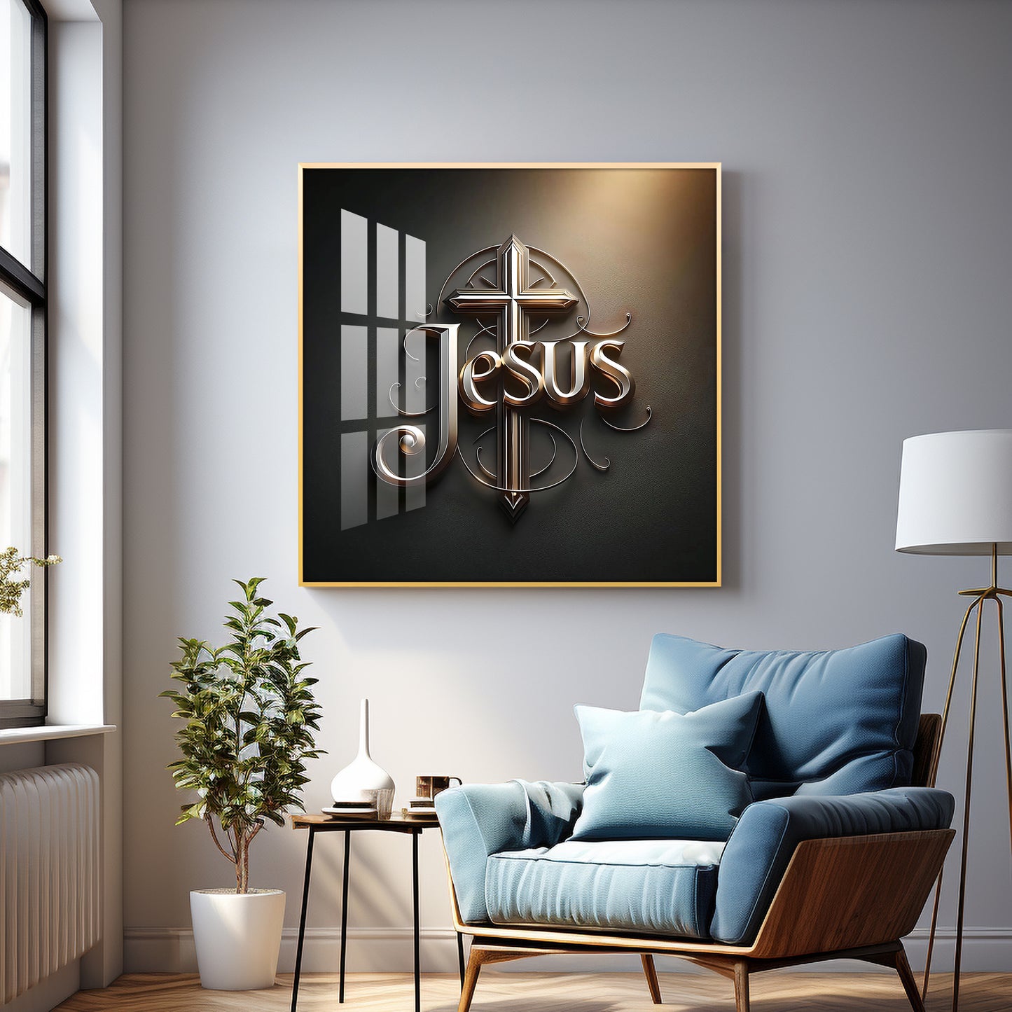 3D Jesus Artistry Premium Acrylic Square Wall Art