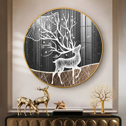Radiance Deer Premium Acrylic Round Wall Art