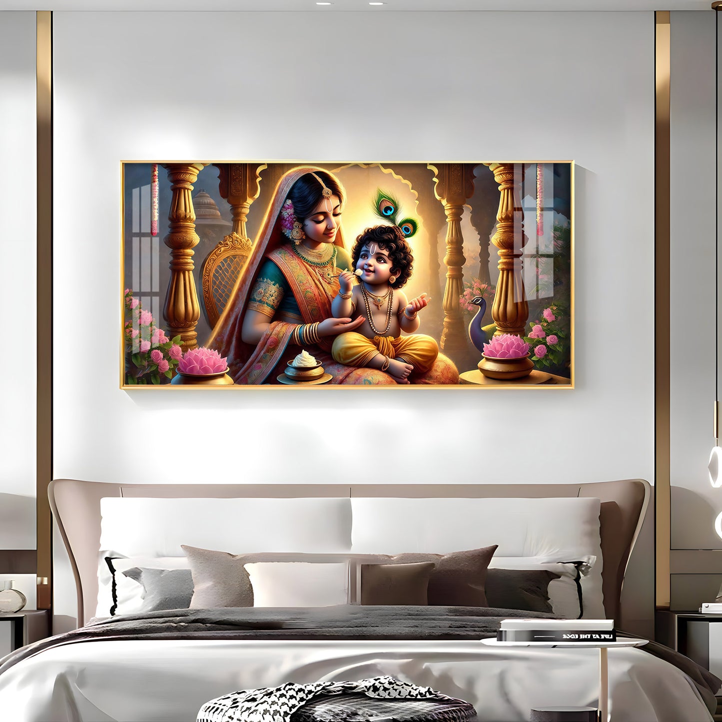 Kanha With Maa Yashoda Premium Acrylic Horizontal Wall Art