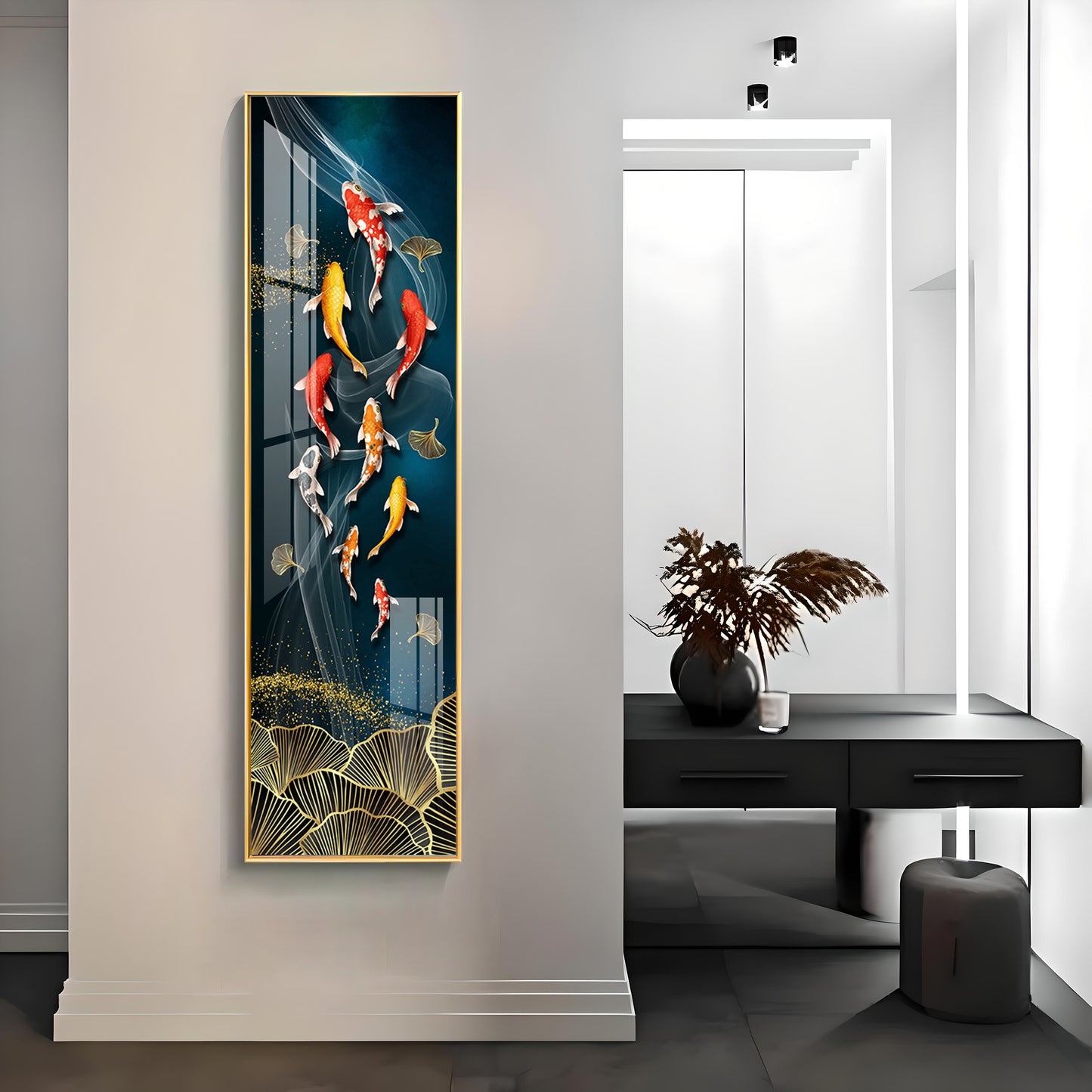 Koi Fish Premium Acrylic Vertical Wall Art