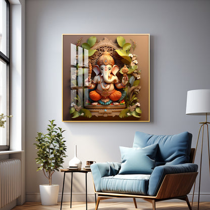 Ekdanta Maharaj Premium Acrylic Square Wall Art