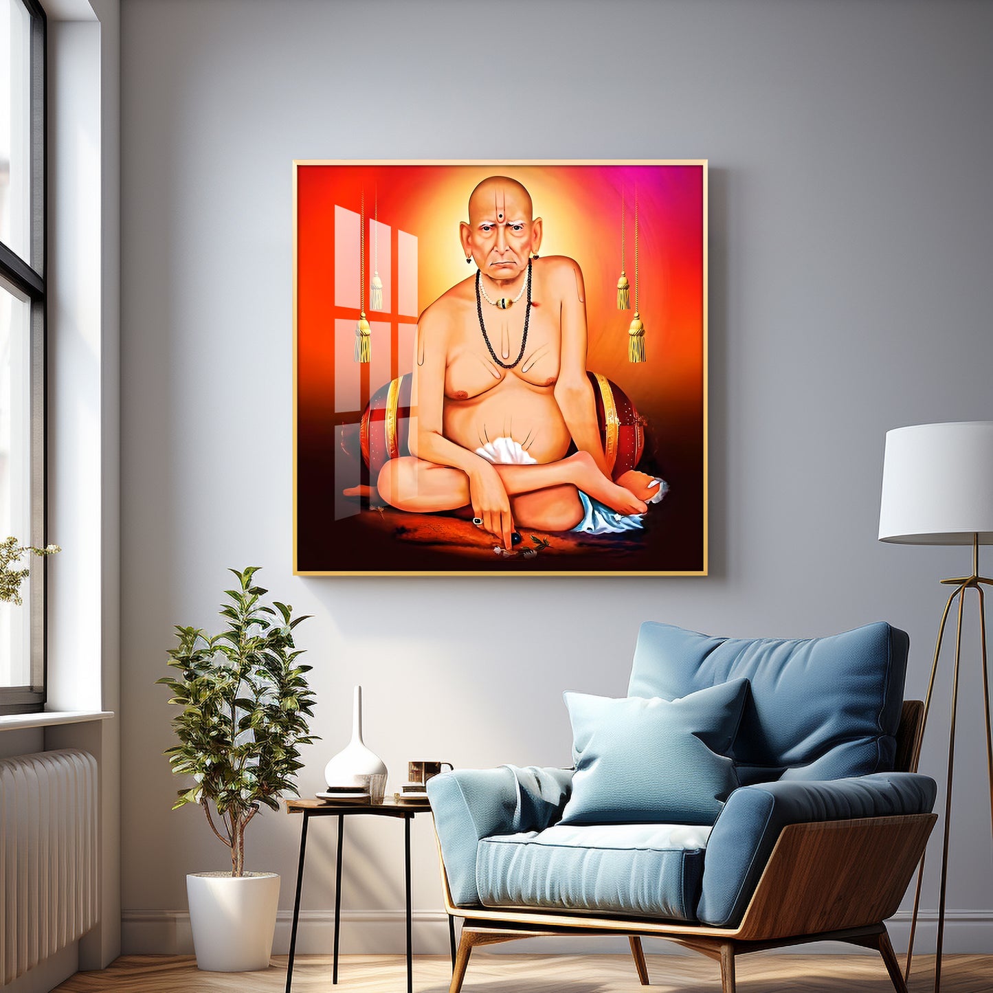 Swami of Akkalkot Premium Acrylic Square Wall Art