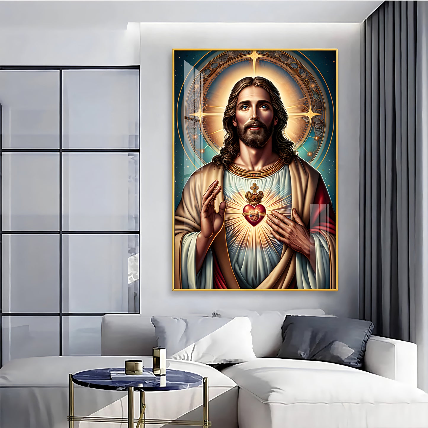 Christ's Heart Masterpiece Premium Acrylic Vertical Wall Art