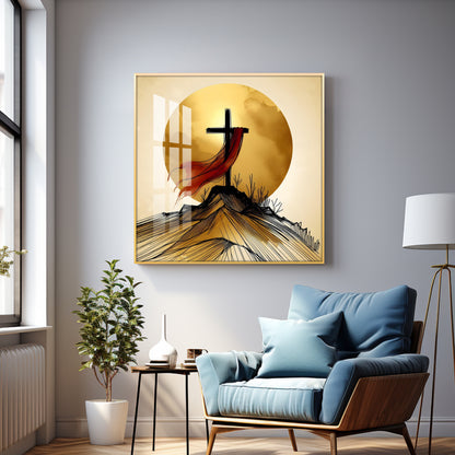 Ascendant Cross Premium Acrylic Square Wall Art