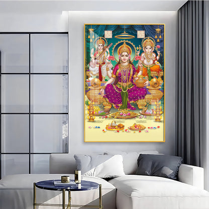 Spiritual Laxmi Ji Divinity Premium Acrylic Vertical Wall Art