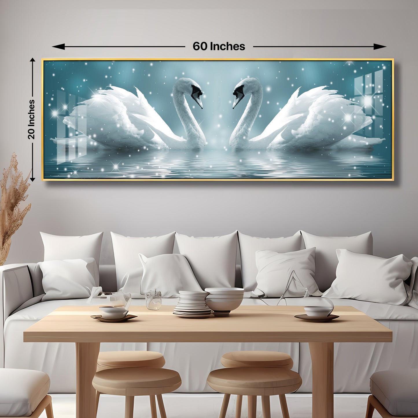 Loving Swans Premium Acrylic Horizontal Wall Art