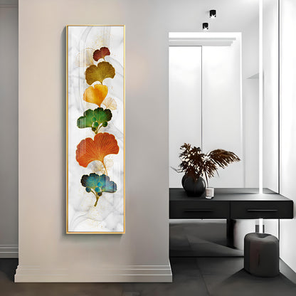 Ginkgo Leaves With White Background Premium Acrylic Vertical Wall Art