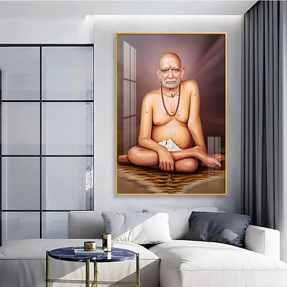 Noir Reflection Shri Swami Samartha Premium Vertical Acrylic Wall Art