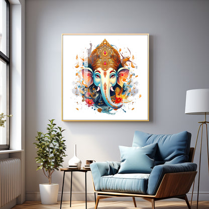 Vighanharta Ganesh Premium Acrylic Square Wall Art