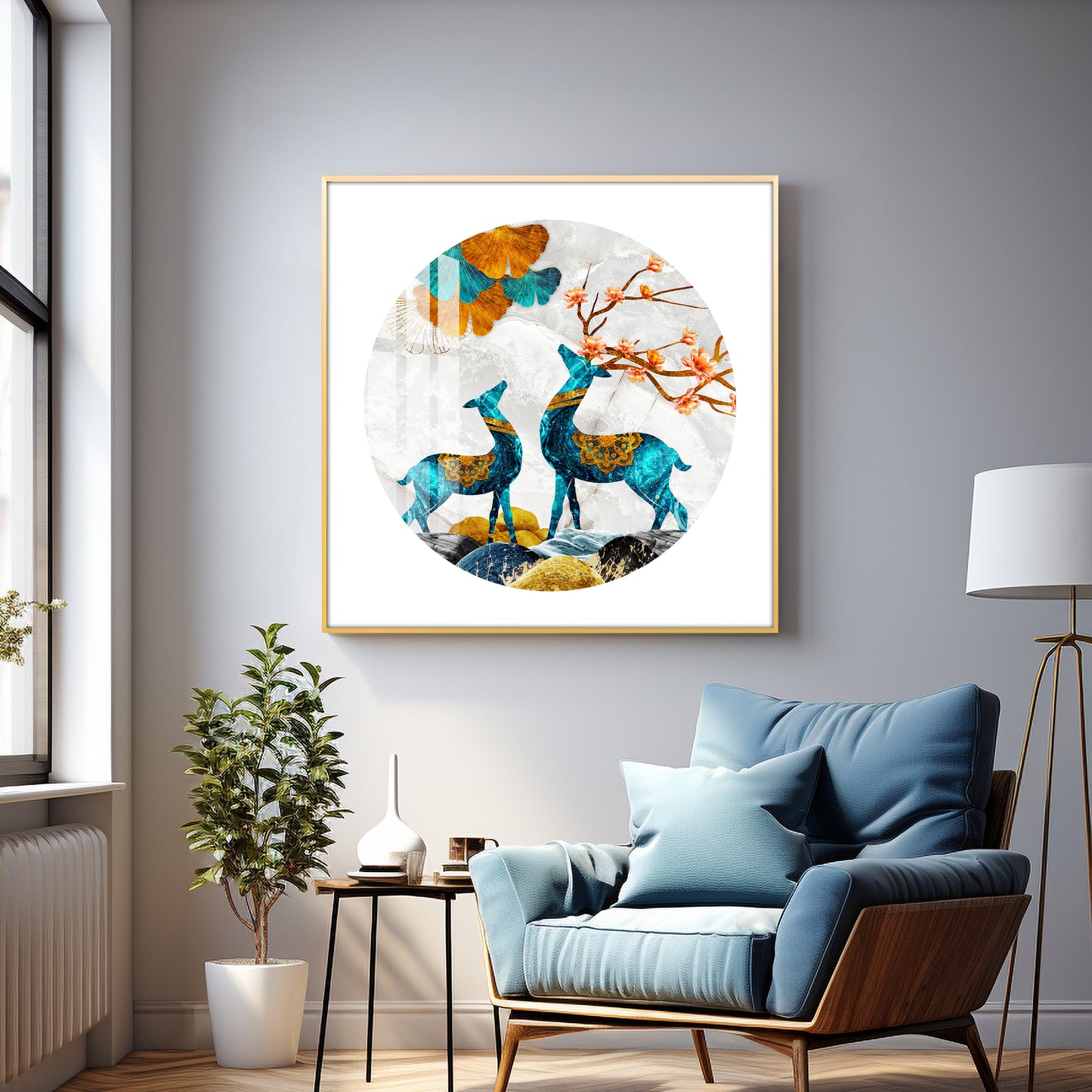 Magical Deer Premium Acrylic Square Wall Art