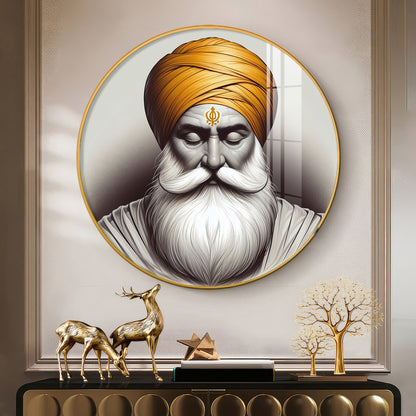 Guru Nanak Dev Ji Premium Acrylic Round Wall Art