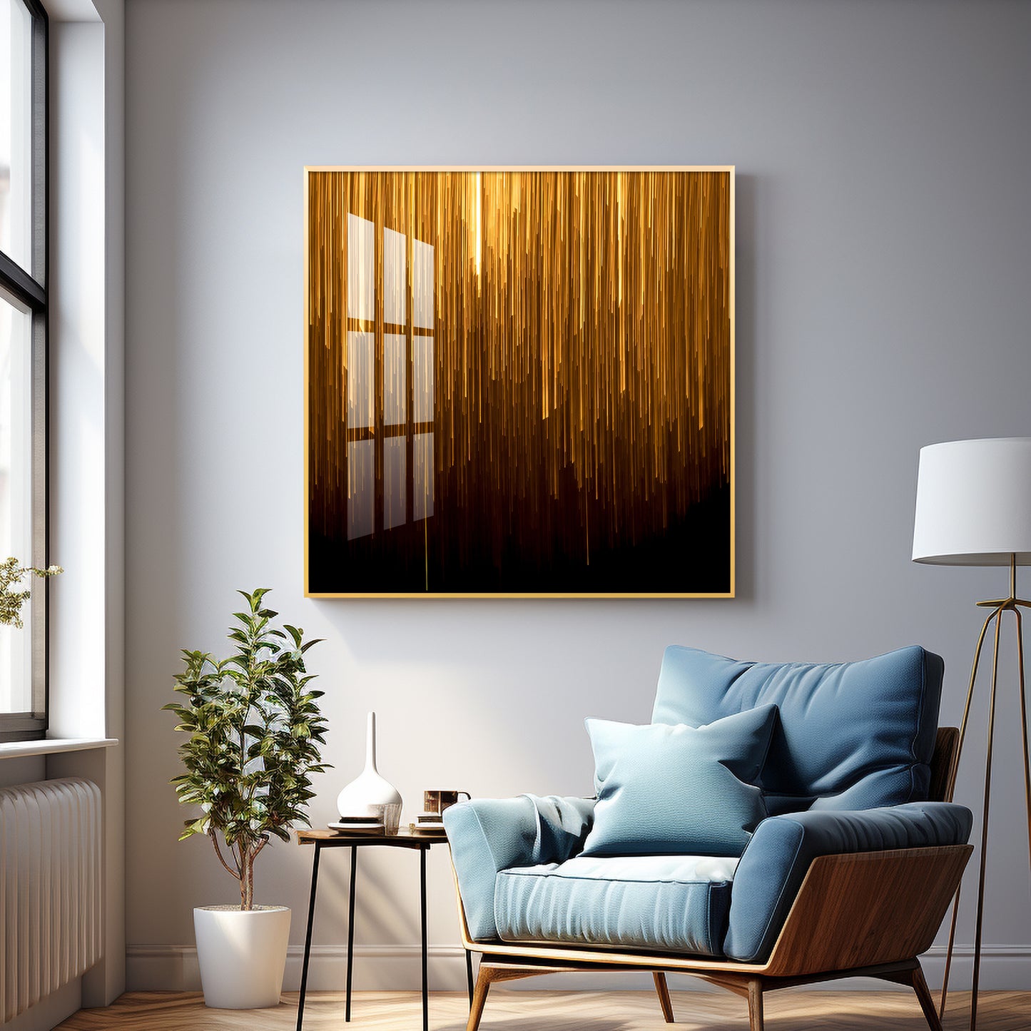 Art Ink Gold Living Room Premium Acrylic Square Wall Art