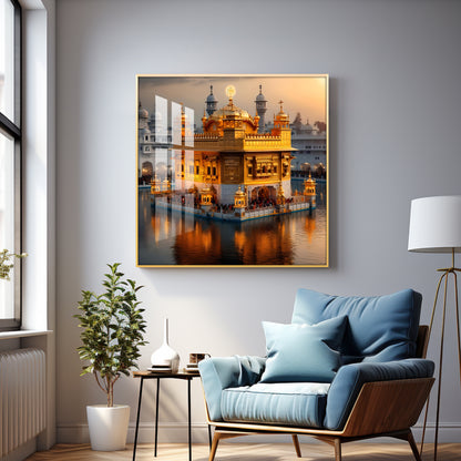 The Golden Temple of Amritsar Premium Acrylic Square Wall Art