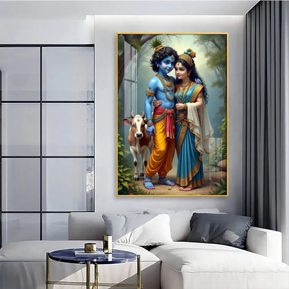 Krishna and Radha Togetherness Premium Acrylic Wall Art