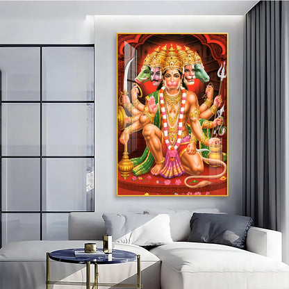 Divine Presence Of Lord Hanuman Premium Vertical Acrylic Wall Art