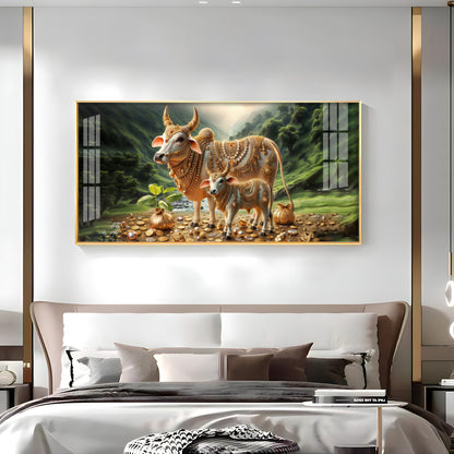 Nandi In Lush Green Forest Premium Acrylic Horizontal Wall Art