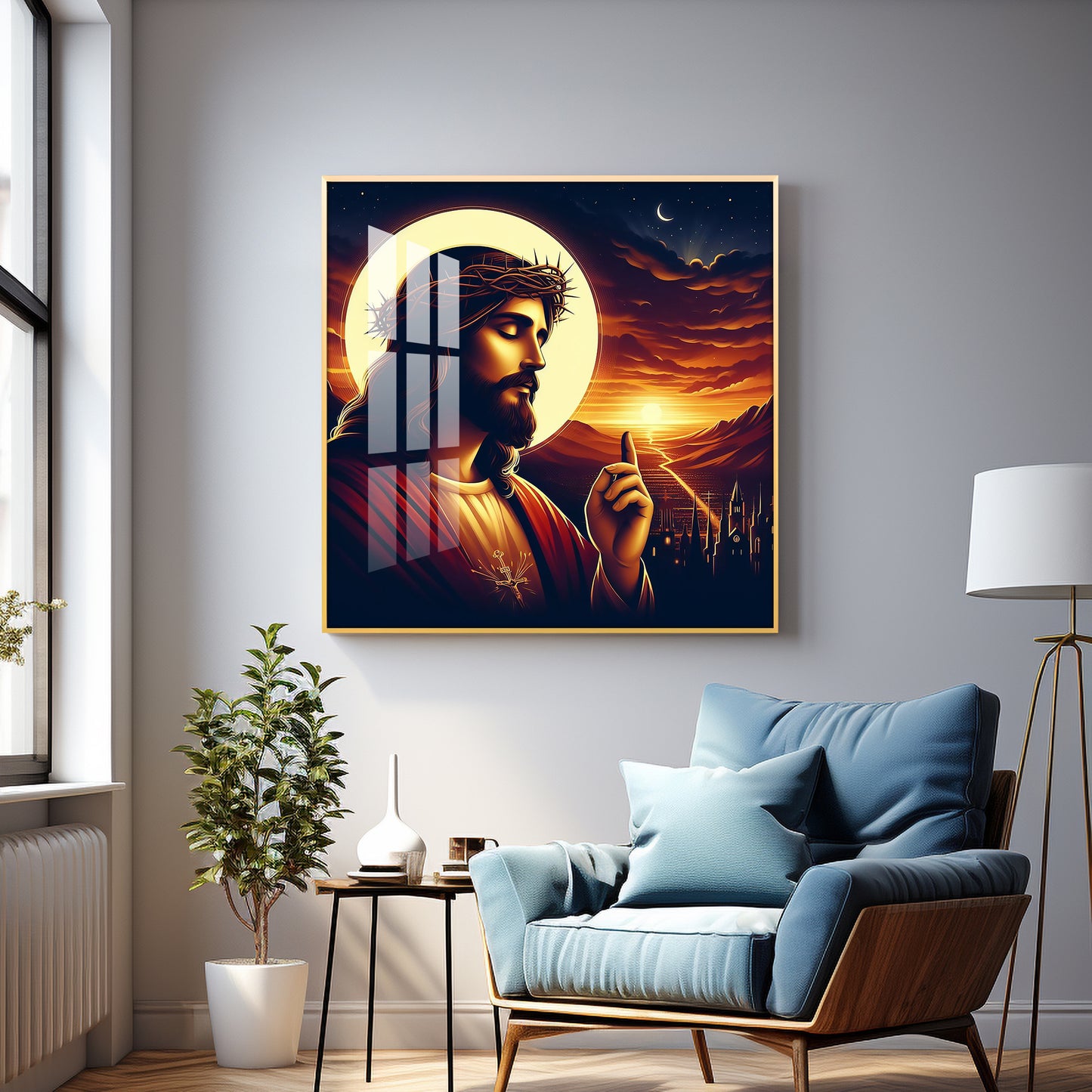 Lord Jesus Christ Premium Acrylic Square Wall Art