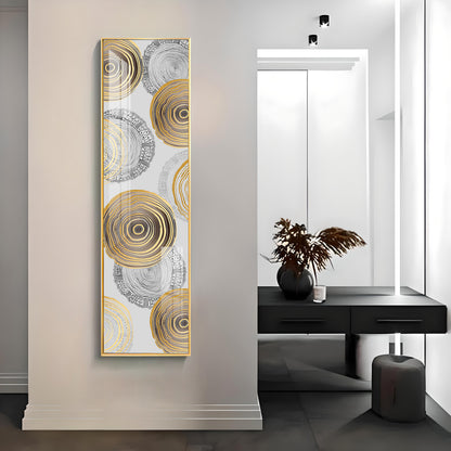Spiral Gold & Black Design Premium Acrylic Vertical Wall Art