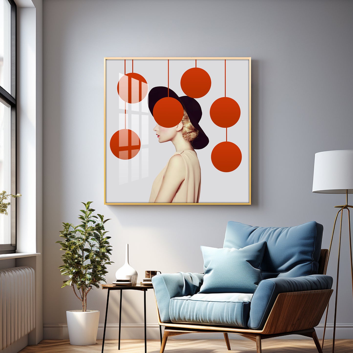 Fashion Polka Dot Premium Acrylic Square Wall Art