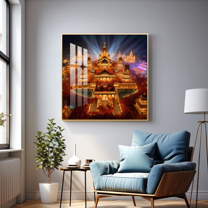 Enlightened Ayodhya Premium Acrylic Square Wall Art