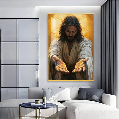 Faithful Jesus Hands Premium Acrylic Wall Art