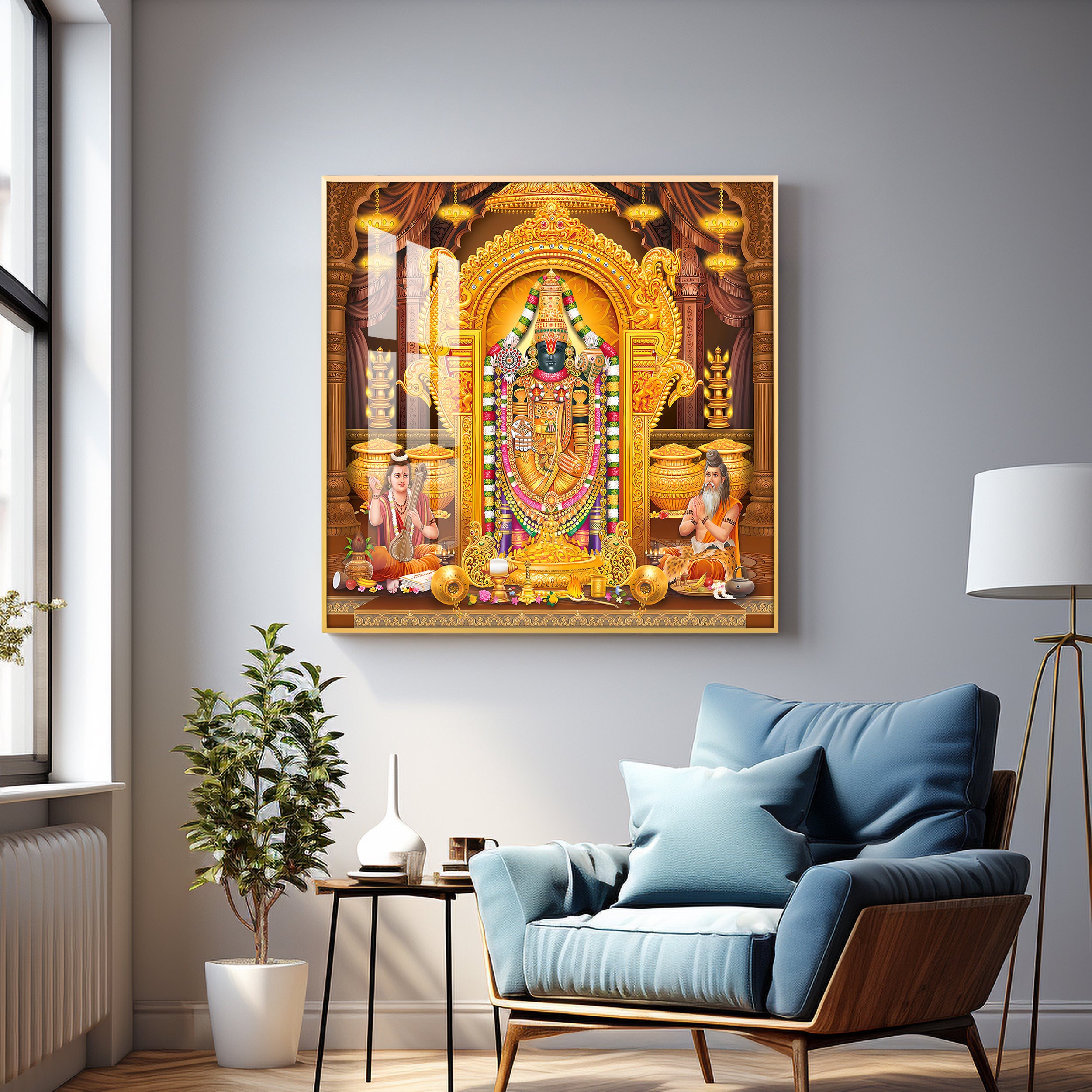 Venkateswara Maharaj Premium Acrylic Square Wall Art