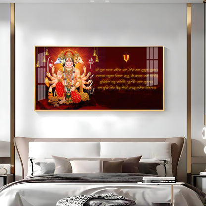 Panchmukhi Hanumanji Premium Acrylic Horizontal Wall Art