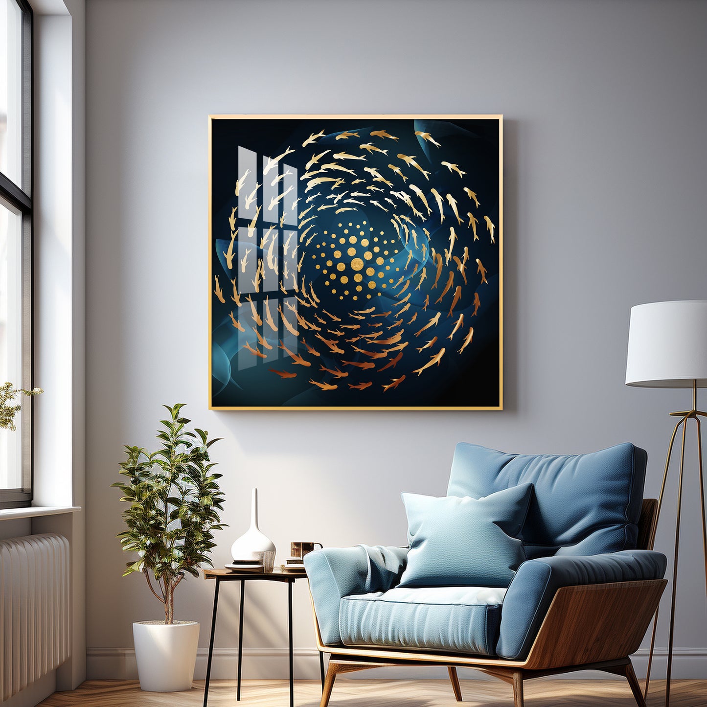 Into The Blue Premium Acrylic Square Wall Art