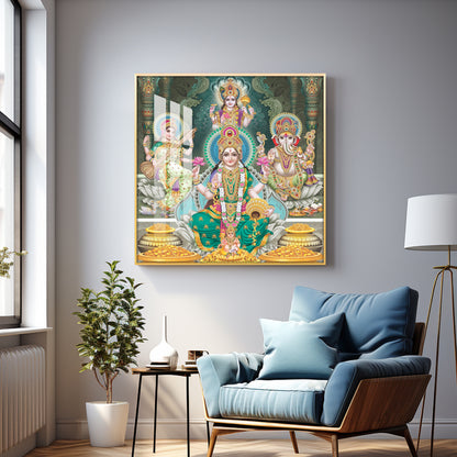 Divine Essence Of Supreme Deities Premium Acrylic Square Wall Art