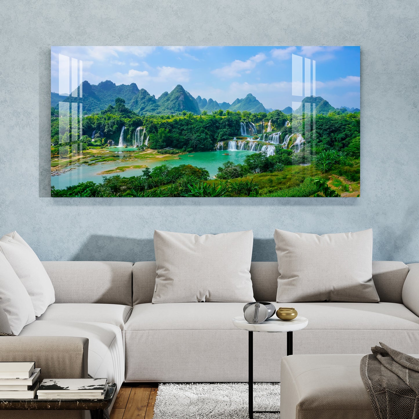 Scenery with more of green trees Acrylic Wall Art