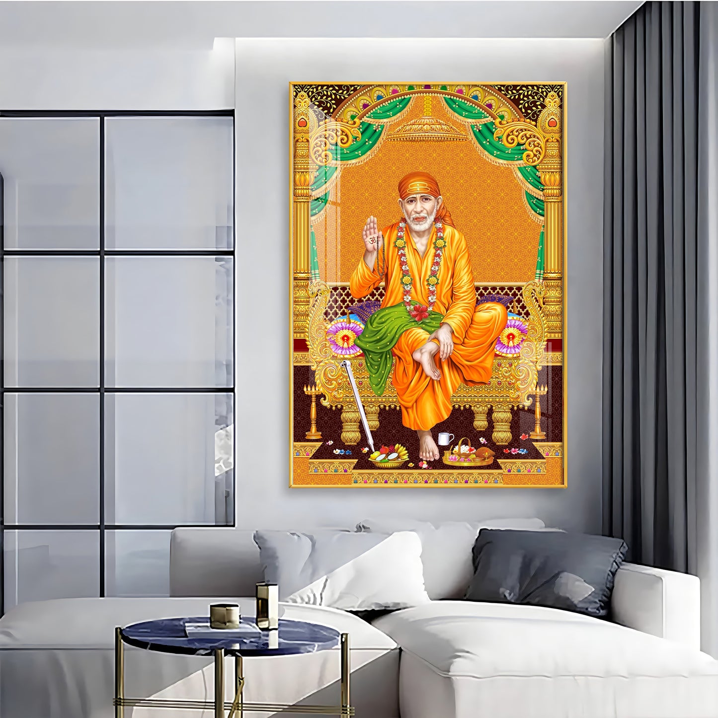 Divine Sai Baba Premium Acrylic Vertical Wall Art