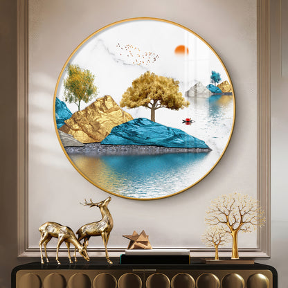 Lakebound Ascent Premium Acrylic Round Wall Art