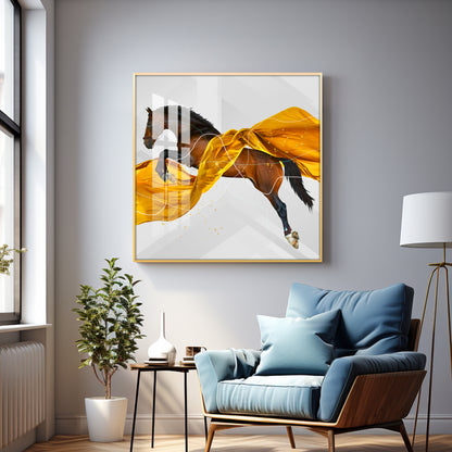 Galloping Horse Premium Square Wall Art