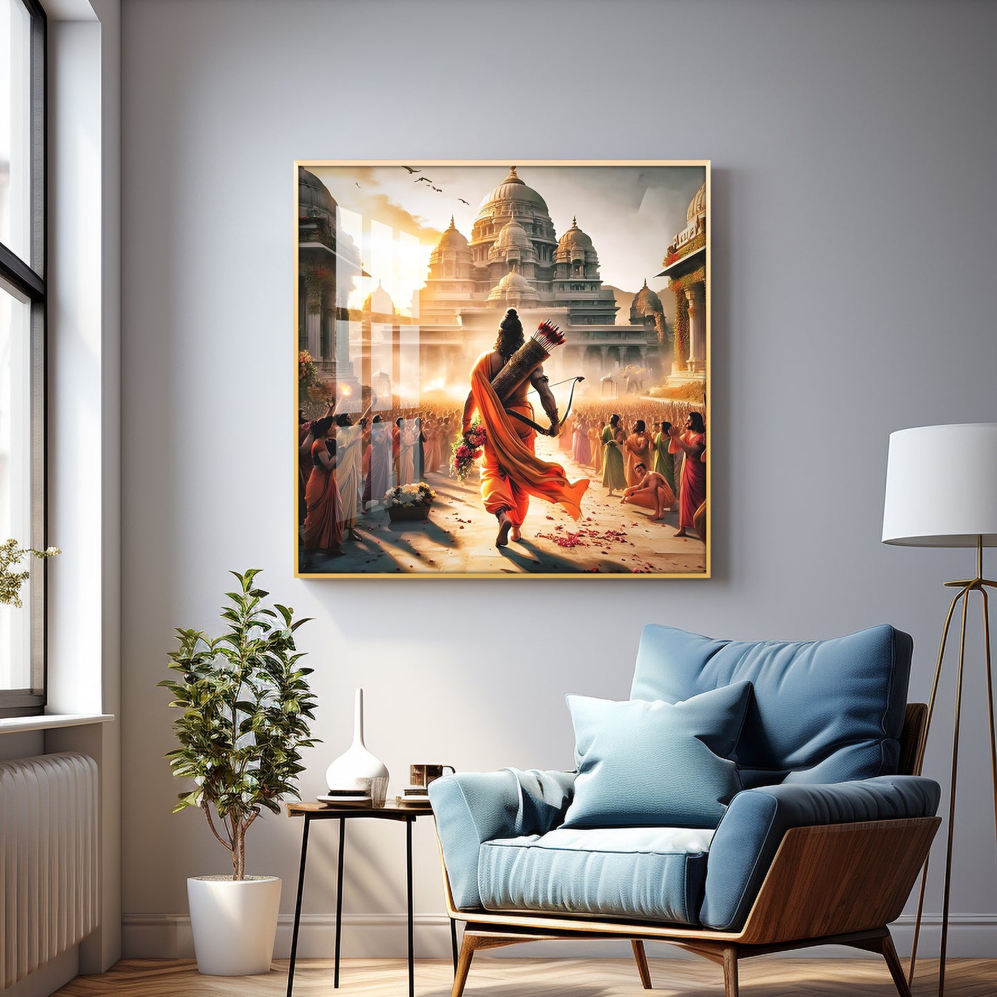 Tale Of Ayodhya Premium Acrylic Square Wall Art