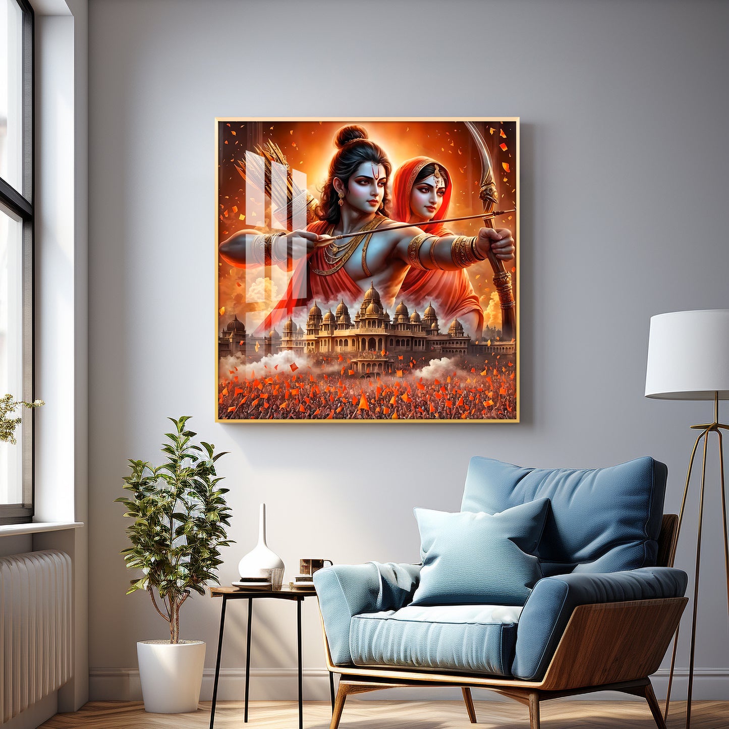 Ram and Sita Premium Acrylic Square Wall Art