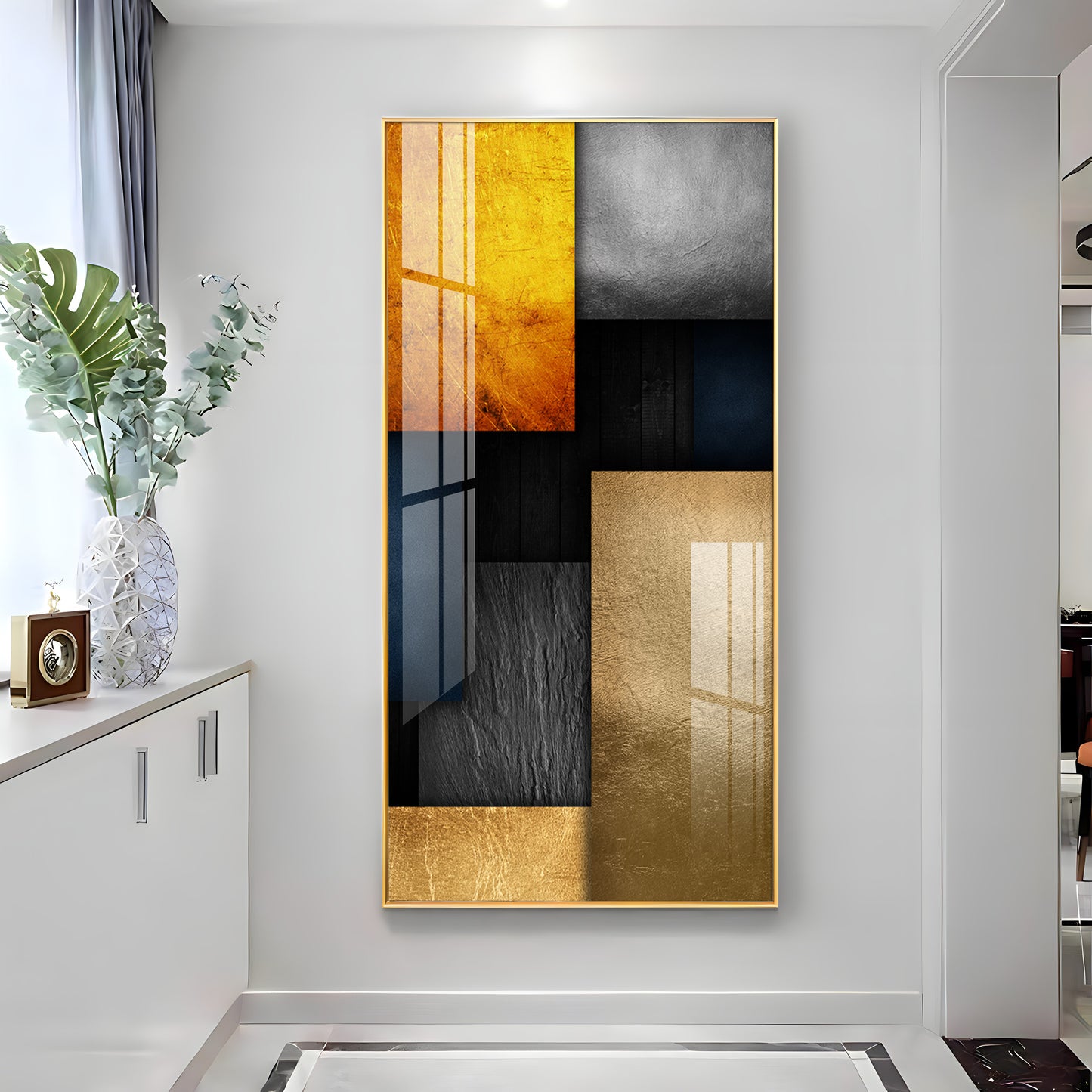 Modern Minimalist Geometric Premium Acrylic Vertical Wall Art