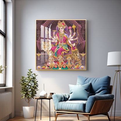 Maa Durga Premium Acrylic Square Wall Art