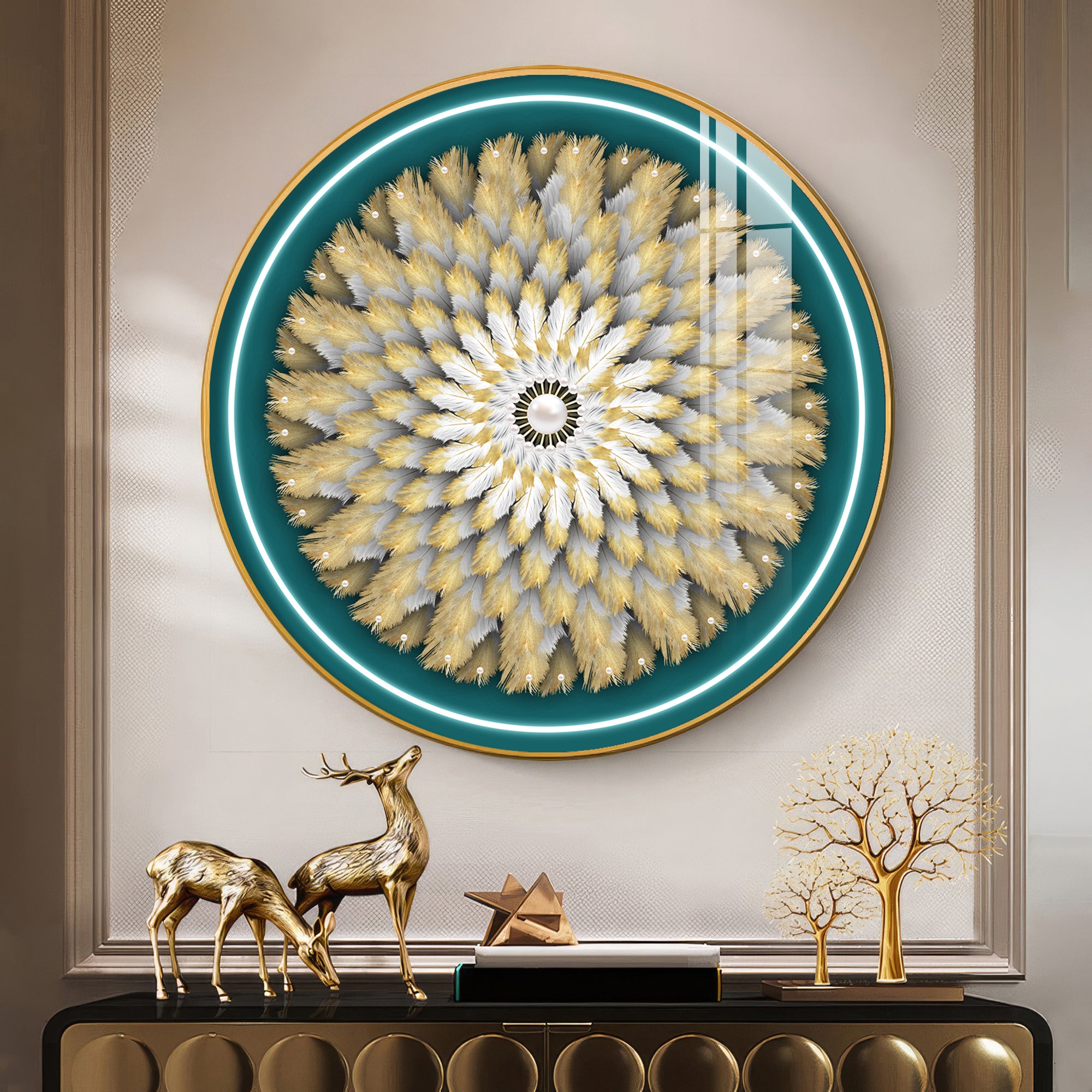 Majestic Whirl Premium Acrylic Round Wall Art