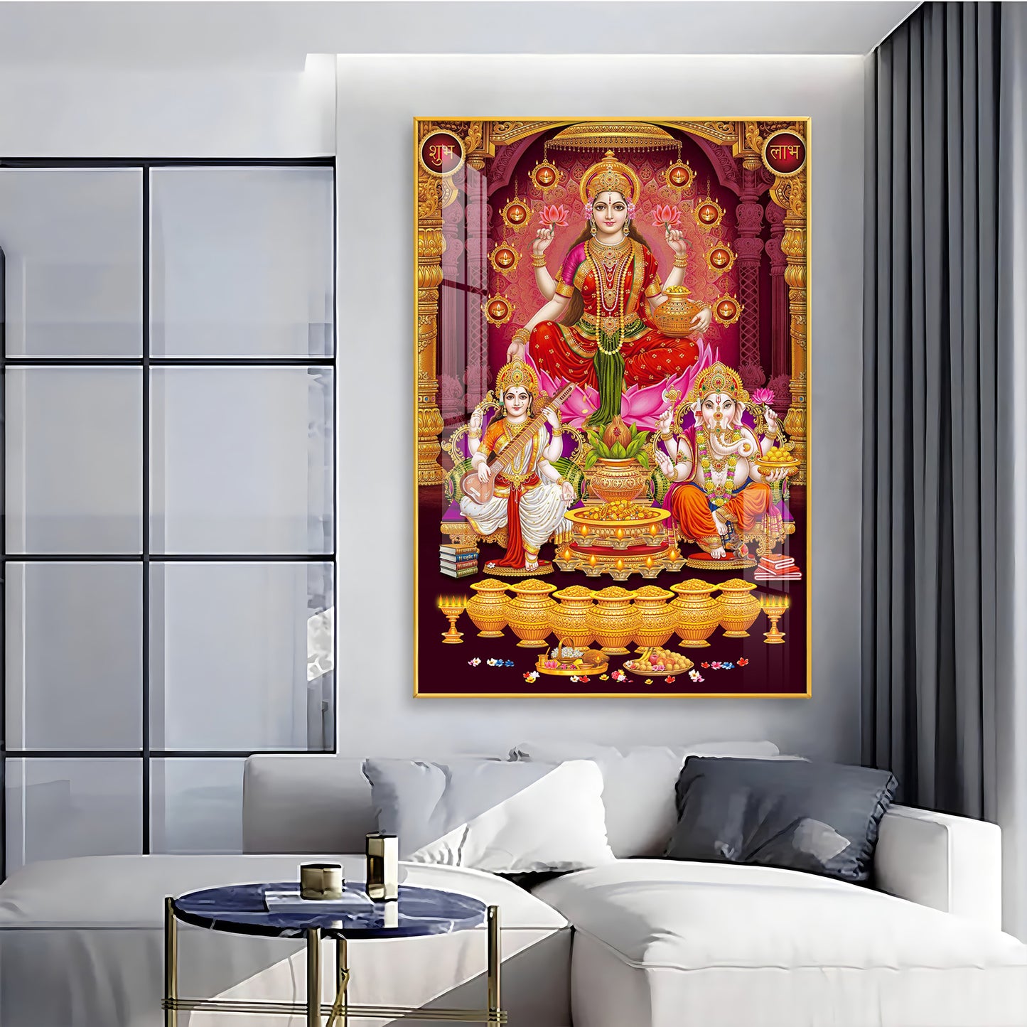 Laxmi's Sacred Serenity Premium Acrylic Vertical Wall Art