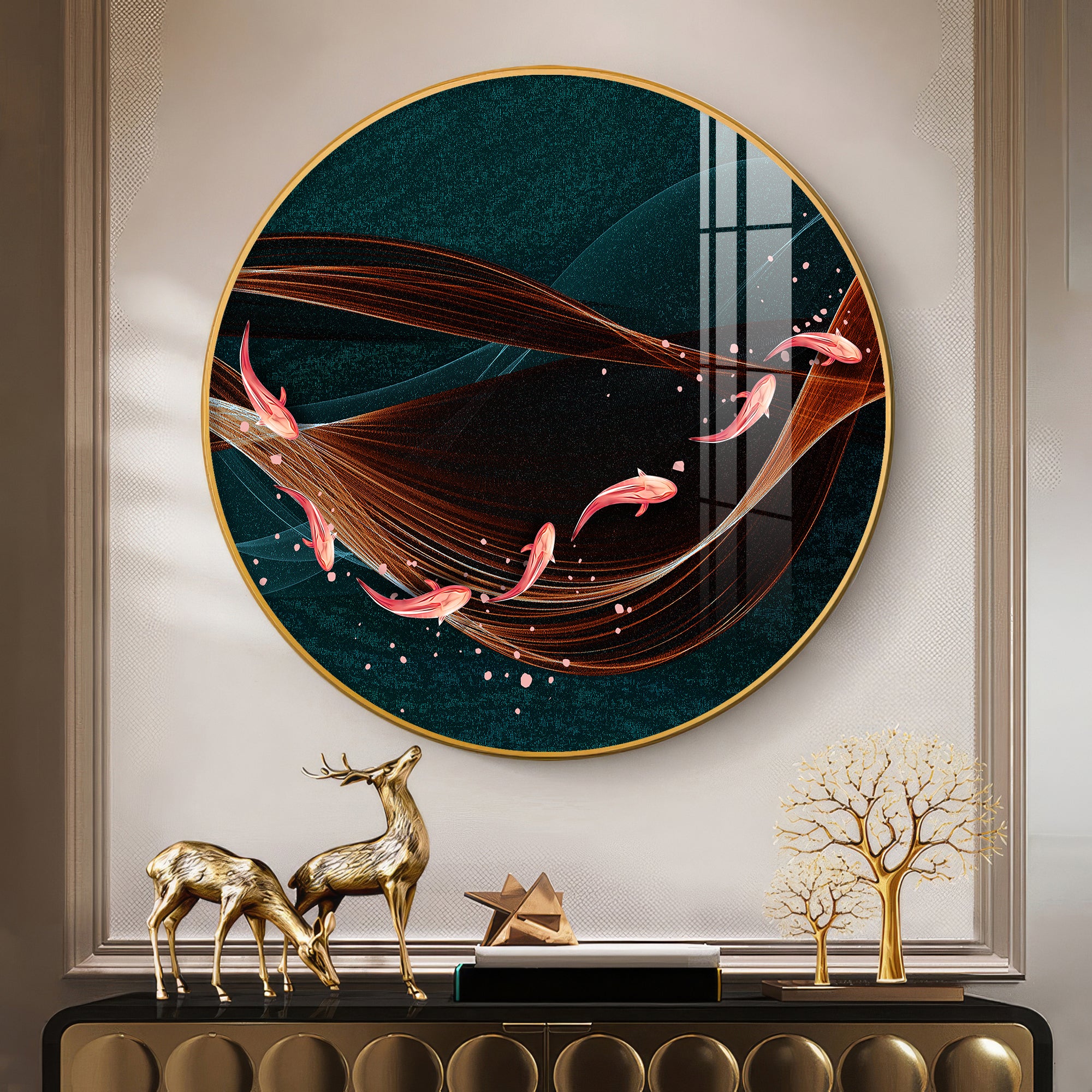 Wavebound Kio Fish Premium Acrylic Round Wall Art