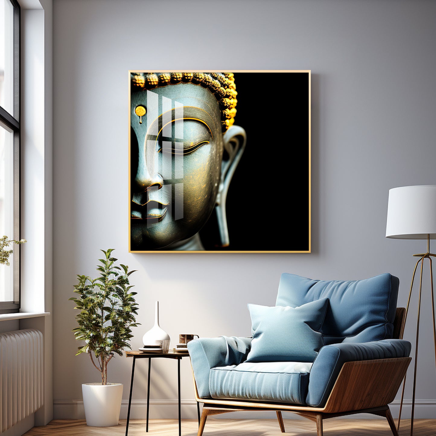 Buddha Statue Premium Acrylic Square Wall Art