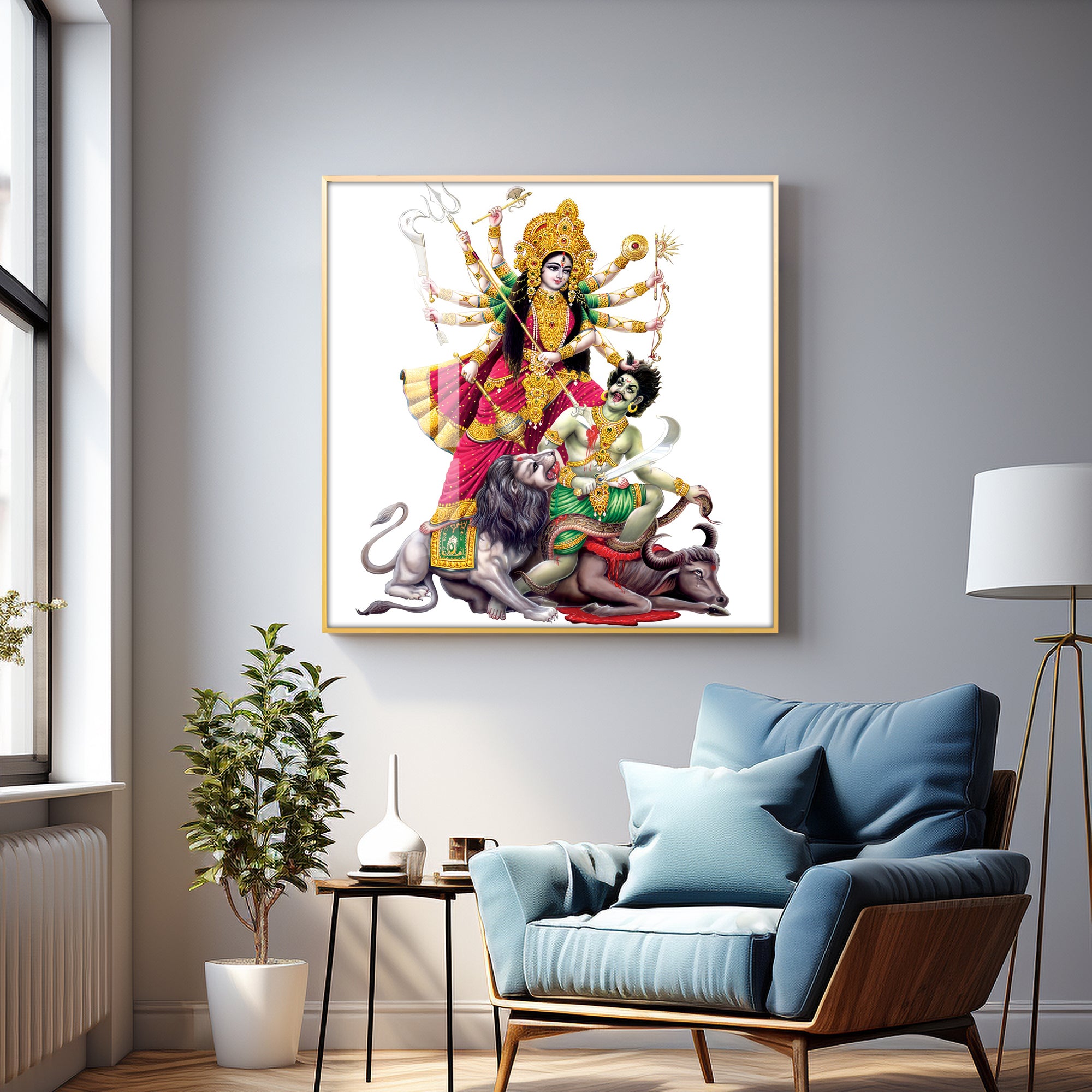 Mahishasuramardini Grace Premium Acrylic Square Wall Art