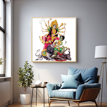 Mahishasuramardini Grace Premium Acrylic Square Wall Art